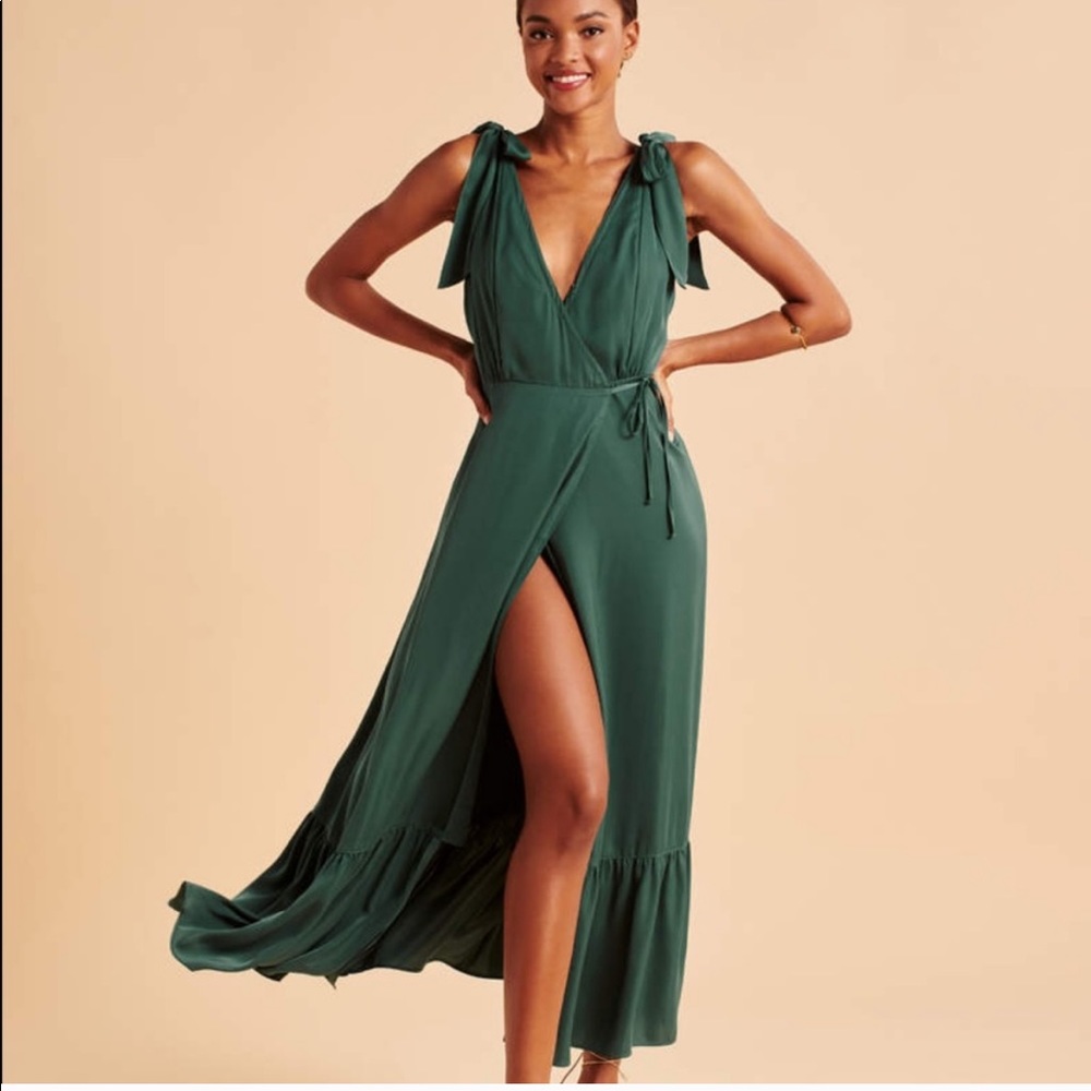Abercrombie satin wrap front maxi dress